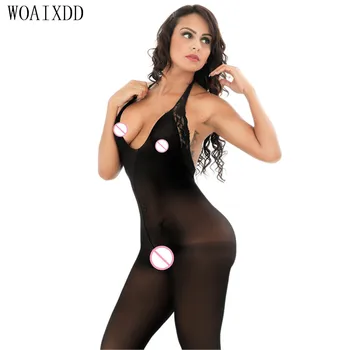 Elasticitatea Bumbac Lenceria de Lenjerie Sexy Fierbinte Plasă Bodystocking Lenjerie Erotica Pentru Femei Sex Costume deget in fund Lenjerie backless
