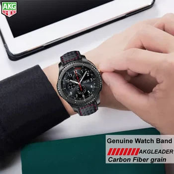 Pentru Samsung Galaxy Watch 46mm din Piele din Fibra de Carbon Banda Curea Pentru Viteze S3 Clasic de Frontieră Bratara din Piele Pentru Amazfit