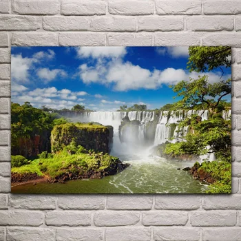 Iguazu falls, cascada râului argentina peisaj natura living decor acasă de arta de perete decor cadru de lemn tesatura postere KH502