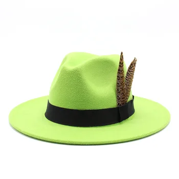 OZyc de Iarnă Pălării Pălărie Bărbați Simțit Jazz Clasic Pălării Floppy Femei Casual Fedora Panama Capac pentru Petrecere 59-61CM