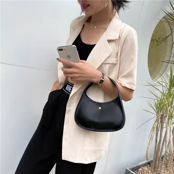 Femei geanta 2020 nou PU coreean Clapa mod Solid Moale Saci de Umăr geantă de mână de epocă MINI geanta poseta stil simplu