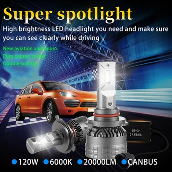 New Sosire H7 LED-uri canbus 20000lm Auto Far H11, H1 H4 Becuri LED HB4 HB3 9005 9006 far cu led-uri lampa de 120W 6000K proiectoare Ceata