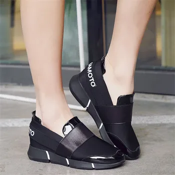 Femeile Înălțimea Creșterea Pantofi Sport pentru Femei Pene de Pantofi Mocasini Pantofi Platforma Adidasi Noi de Moda Doamnelor Formatori Negru