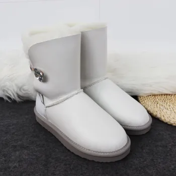 Moda 2020 Genuine piele de Oaie pentru Femei Cizme de Zăpadă Nou Sosire Blana Naturala de Iarnă Pantofi de Cald Lână Cald Femeie Cizme