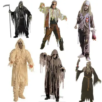Hirigin Halloween Bărbați Zombie Marinar De Lux DCostume Mort Marina Băiat Horror Costume Înfricoșătoare Petrecere Oribil Cadavru Purta
