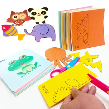 40pcs Copii Desene animate DIY pline de culoare de Tăiere Hârtie Pliere Jucării Kingergarden Copii de Învățământ de Artă Ambarcațiuni Cu Foarfeca Instrumente Cadouri