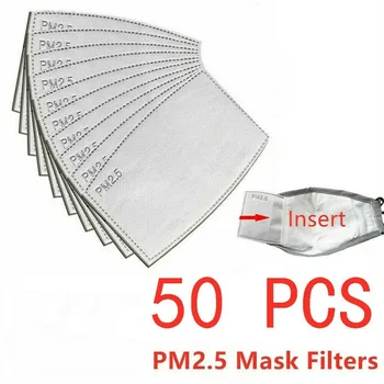Pm2.5 Inlocuit Filtru de Protectie 50/100buc Filtru de Carbon activ 5-strat non-țesute Acoperă Gura Nas Ochelarilor
