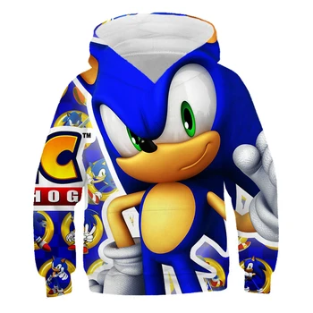 Sonic 3D Noua Moda pulover Hoodies Copii, Casual, cu Maneci Lungi Tricou 3D băieți/fete Haine Părinte-copil în Stil de Desene animate Haina