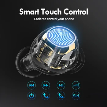 Mpow M30 Plus Ture Pavilioane Wireless Bluetooth 5.0 Căști cu IPX7 rezistent la apă Punchy Bass Control Tactil pentru Smartphone Tableta