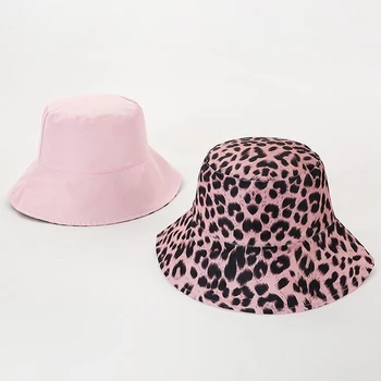 SUOGRY 2019 Noua Moda de Vara Reversibile Cappello Pescatore Leopard Pescar Capace Găleată Pălării Pentru Femei Doamnelor