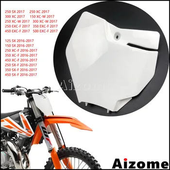 Motociclete Dirt Bike Frontal din Plastic Nume Număr de Înmatriculare Pentru EXC SX XC-F SX-F 125 150 250 300 350 450 2016-17 MX Alb Numărul de Înmatriculare