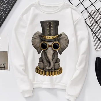 2020 nou model de elefant imprimare Tricou Femei Modă toamna iarna mâneci lungi de top Hanorace Harajuku Sălbatice Simplu Fleece Hoodie