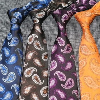 8CM Cravate Pentru Barbati Cravata Matase paisley gravata corbatas Florale Formale Mens Legături Cravate Homme Mirele Nunta Petrecere de Afaceri