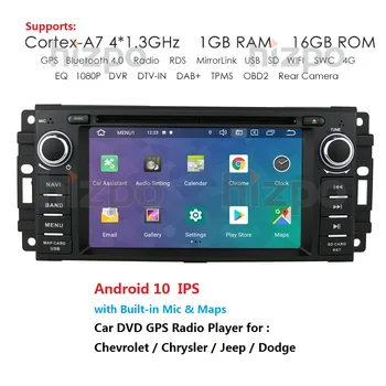 Quad Core 1Din Android 10 stereo Auto pentru Jeep CHEVROLET EPICA /JEEP COMPASS/CHRYSLER SEBRING ASPEN 300C CIRRUS 1G RAM 16G ROM