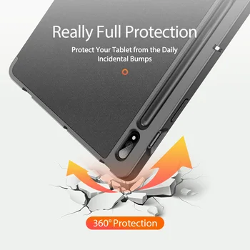 De lux Flip PU Piele Caz de 12,4 inch Comprimat Coperta de Carte Pentru SamsungTab S7+ S7 + Tableta Caz Pentru Samsung Galaxy Tab S7 Plus Caz