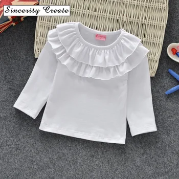 Copilul fete tricouri Maneca Lunga Fete Mari Topuri Fata de Scoala bluze solide pentru Copilul copii haine pentru copii îmbrăcăminte 1-7y KT-1813