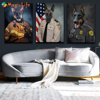 Asistenta Cat De Epocă Războinic Câine Animal De Companie Nordic Poster Poze De Perete Pentru Camera De Zi De Perete De Arta Panza Pictura Imagine Fără Chenar
