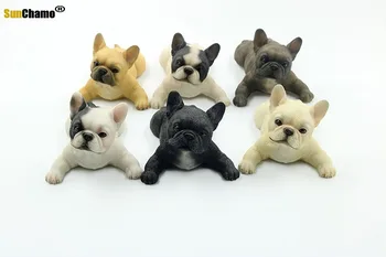 Simularea Bulldog francez Model Chircit Câine Jucându-se cu Rășină Câine Model Interior Figurine Miniaturi Decor Acasă Meserii