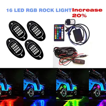 8PCS Underglow LED-uri RGB Rock Lumini de Neon 8Pods Lumină LED-uri Off-Road UTE ATV Barca