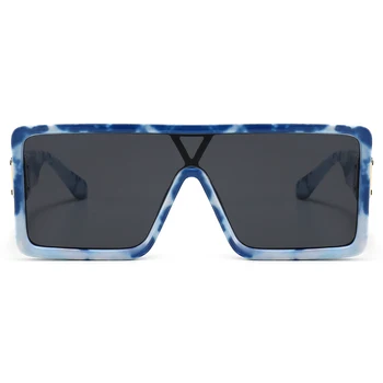 Kachawoo supradimensionate pătrat ochelari de soare pentru femei-o bucată de lentile de bărbați accesorii ochelari de imprimare model albastru fierbinte de vară uv400