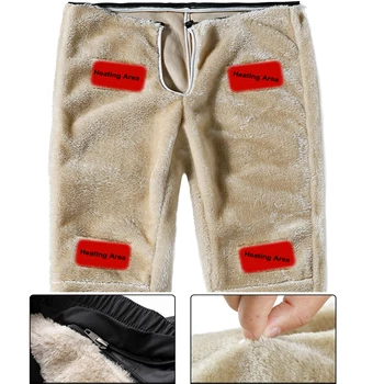 Iarna Barbati Femei încălzit Blană de Miel pantaloni de încărcare USB Pantaloni Pește Tabără de Trekking de Majorare a Urca Schi Supradimensionate Impermeabil în aer liber