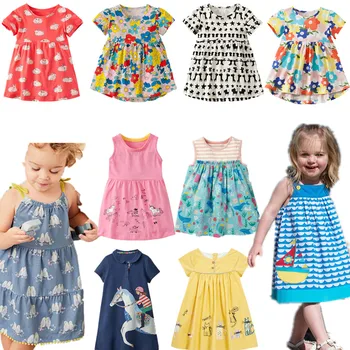 2019 Euro statele UNITE ale americii brand de imprimare rochie fete copii costum petrecere fată stil Plajă Liber de zi cu Zi Școală Desene animate rochie imbracaminte copii
