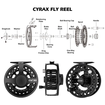 Goture Cyrax Fly Fishing Reel 5/6/7/8 WT CNC-prelucrate din Aluminiu Arbor Mare Fly Reel pentru Păstrăv, Biban Biban Pescuit Accesorii