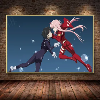 Anime-ul japonez de Desene animate Dragă În Franxx Panza Pictura Postere si Printuri Cuadros de Arta de Perete de Imagine pentru Camera de zi Acasă