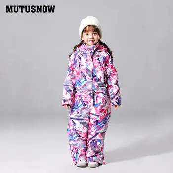 2019 MUTUSNOW Jacheta Fete Costum de Schi pentru copii Copii Costum Snowboard VelvetWindproof rezistent la apa Termală în aer liber Sport Purta-O singură Bucată