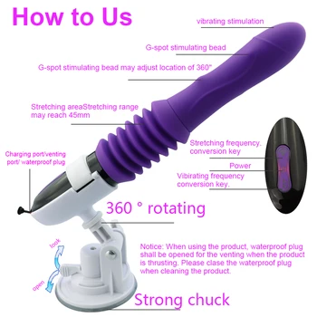 10 Viteza Automate Telescopice Penis Artificial Vibratoare Jucarii Sexuale Pentru Femei G-Spot Stimularea Ventuza Pizde Masaj Sex Feminin Mastubator