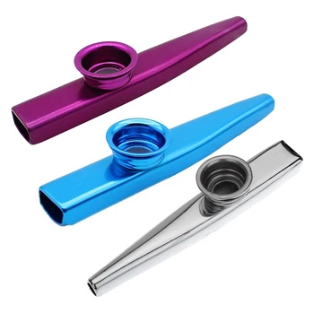 Kazoo Aliaj De Aluminiu De Metal Cu 5 Buc Cadouri Flaut Diafragma Pentru Copii Îndrăgostiții De Muzică, Violet Și Albastru & Argintiu(3)