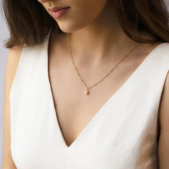 Colier de perle Bijuterii lucrate Manual Mingea Lanț Colier de Aur Umplut Pandantive Collier Femme Kolye Collares Colier pentru Femei