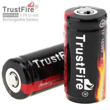 Acumulator TrustFire 2 BUC Reale 880mAh 3.7 V Protejate PCB 16340 Baterie Reîncărcabilă RCR123 Baterie CR123A Baterii