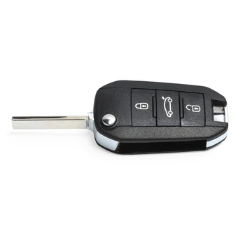 Keyecu Înlocuire Flip de la Distanță Cheie Telecomanda 3 Butoane 433MHz cu Cip ID46 pentru Peugeot 208 508 308 3008 5008