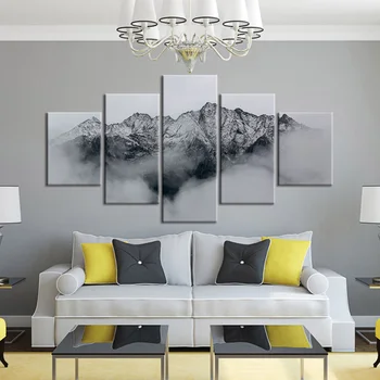 Poster De Arta Tablouri Canvas Postere De Imprimare 5 Panouri Matterhorn Cu Reflectare În Stelli Lac Imagine Home Decor De Perete De Arta