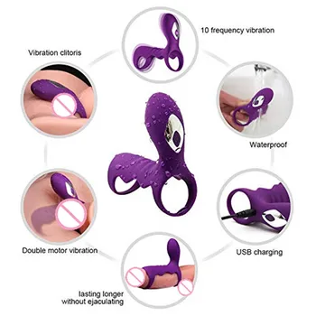 10 Viteze Penisului, Intarzierea Ejacularii Ring Cock Cage Vibrator G-Spot Stimulator Clitoris De La Distanță Fără Fir Vibratoare Jucarii Sexuale Pentru Barbati