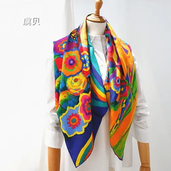 Colorate imprimate eșarfă mătase naturală pentru femei reale mătase moale de înaltă calitate pătrat mare wrap eșarfă șal cadou pentru doamna fata