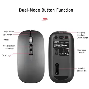 M103 USB Optic Wireless Computer Mouse de Gaming Pentru PC Laptop Bluetooth 5.0 Super Silent Modul Dual Reîncărcabilă Ergonomic Mouse-ul