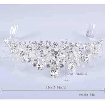 Noi Stras pearl design coroana de mireasă lucrate manual șampanie tiara cu bandă de susținere cristal diadema femei petrecerea de nunta accesorii de par