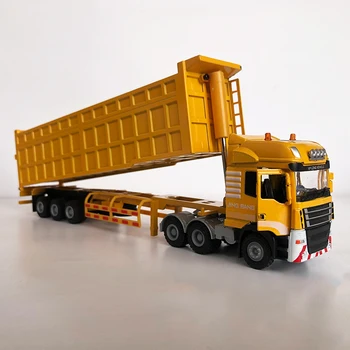 Simulare 1:50 Aliaj De Inginerie Camion Container Model Semi-Remorcă Basculantă Metal Logistica Mărfurilor Vehicul Copii Cadou