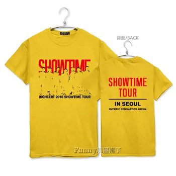 New sosire kpop ikon concert showtime imprimare o de gât tricou maneca scurta de moda de vara t-shirt 6 culori
