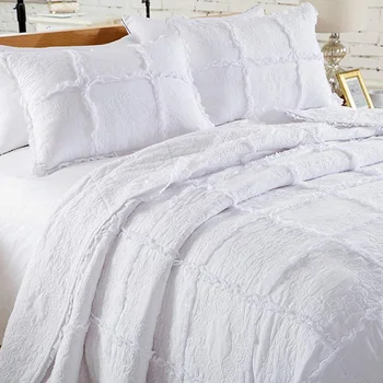American brodate alb quilteds Europene lenjerie de pat din Bumbac cuvertura matlasată cuvertură de pat