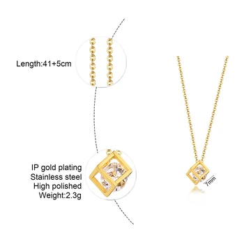 Vnox Rafinat Gol Cub Pandantiv Coliere pentru Femei de Aur din Oțel Inoxidabil de Culoare de Metal Retro Monedă Cravată Guler Bijuterii