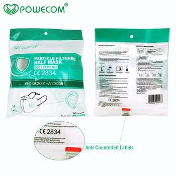 Powecom Masca FFP2 CE 9501 Mască de Protecție Respiratorie fpp2 măști de 95% de Filtrare Gura Închis Capacul Reale Masca PM2.5 Filtru