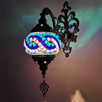 Cele mai noi Mediteraneene, stil Art Deco turc Mozaic Lampă de Perete lucrate Manual mozaic de Sticlă romantic lumina de perete