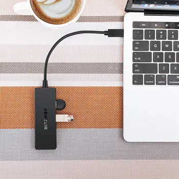 BlitzWolf Mini HUB USB 3.0 cu 4 Porturi de Alimentare OTG cu Micro USB Interfață de Alimentare pentru MacBook-Laptop, Tableta, Calculator, HUB USB OTG