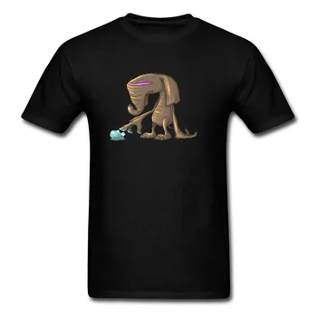 Amuzant Străin Elefant Tricou Barbati Design de Desene animate la Modă, cu Maneci Scurte T-shirt Negru Topuri Cârpă de Bumbac Respirabil Nu se Estompeze