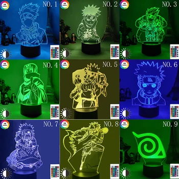 Anime Naruto Akatsuki Logo-ul de Masă 3D Lampă pentru Copii Copilul Decor Dormitor Veioza Manga Cadou pentru El Acrilice Led Noapte Lumina Lămpii
