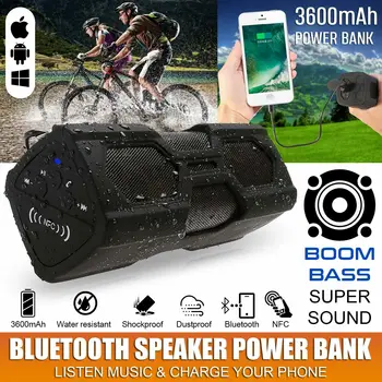 Portabil Bluetooth Wireless Speaker Impermeabil Power Bank Super Bass Stereo, NFC în aer liber, Reîncărcabilă, fără Fir, Difuzoare Loudsper