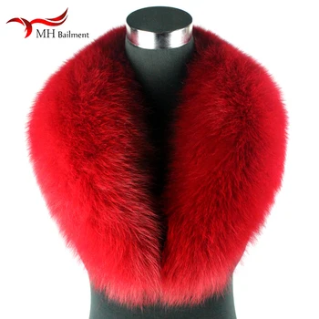 Culoare naturala raton blană de vulpe guler esarfa noua moda autentic fox eșarfă de blană la gât șal cald bărbați și femei, salopete